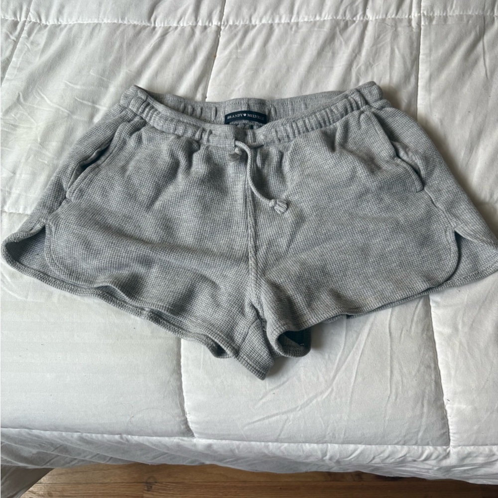 Brandy Melville Gray Athletic Waffle Knit Shorts